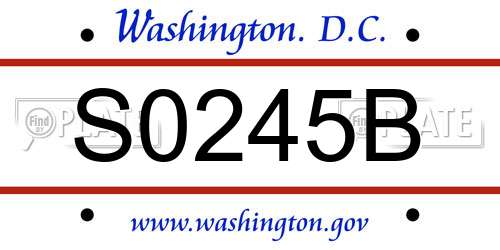 S0245B District Of Columbia License Plate