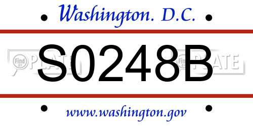 S0248B District Of Columbia License Plate
