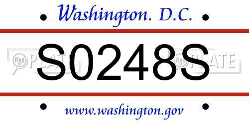 S0248S District Of Columbia License Plate