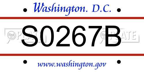 S0267B District Of Columbia License Plate