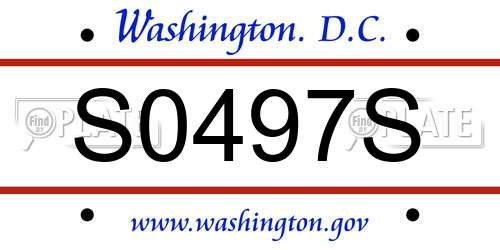 S0497S District Of Columbia License Plate