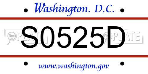S0525D District Of Columbia License Plate