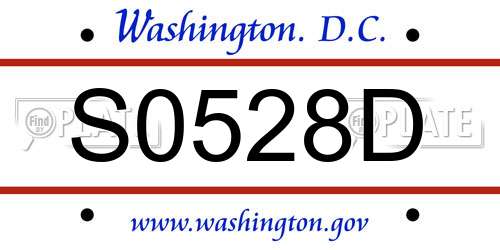 S0528D District Of Columbia License Plate