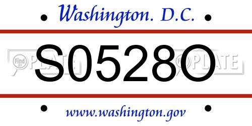 S0528O District Of Columbia License Plate