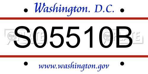 S05510B District Of Columbia License Plate
