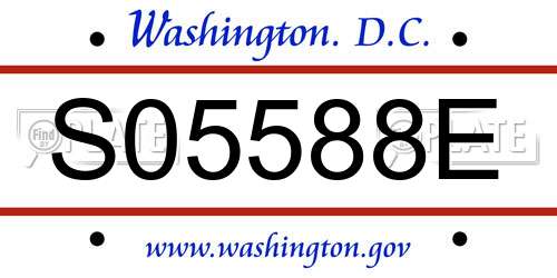 S05588E District Of Columbia License Plate
