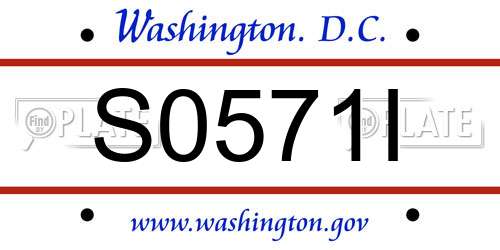 S0571I District Of Columbia License Plate
