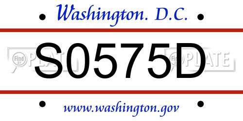 S0575D District Of Columbia License Plate