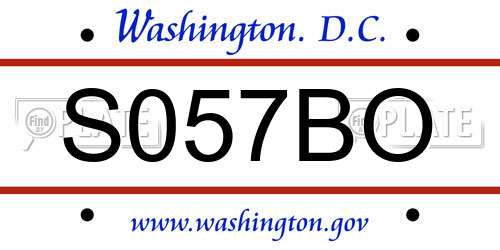 S057BO District Of Columbia License Plate