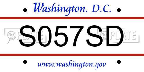 S057SD District Of Columbia License Plate