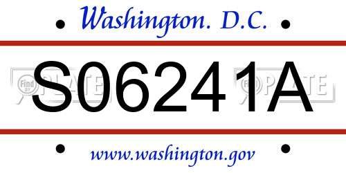 S06241A District Of Columbia License Plate