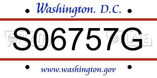 S06757G District Of Columbia License Plate