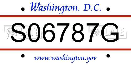 S06787G District Of Columbia License Plate