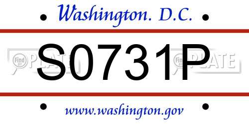 S0731P District Of Columbia License Plate