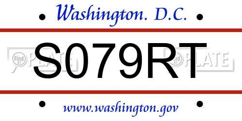 S079RT District Of Columbia License Plate