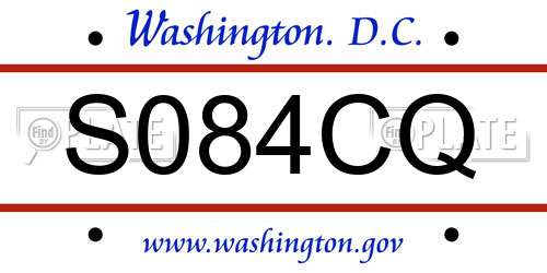 S084CQ District Of Columbia License Plate