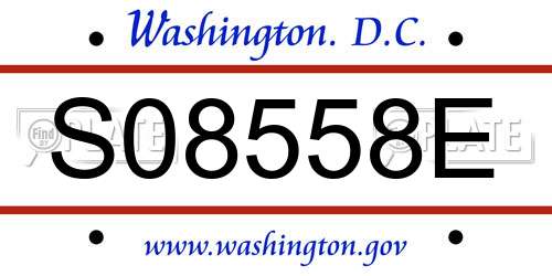 S08558E District Of Columbia License Plate
