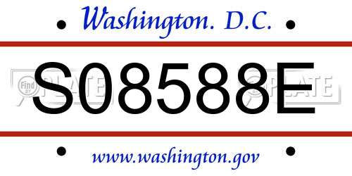 S08588E District Of Columbia License Plate