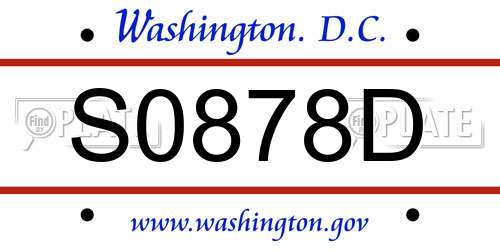S0878D District Of Columbia License Plate