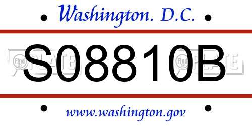 S08810B District Of Columbia License Plate
