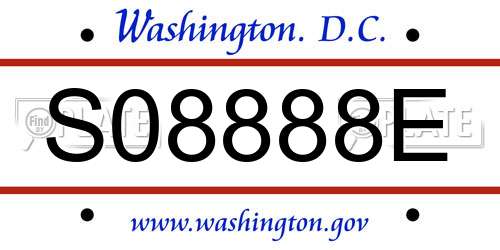 S08888E District Of Columbia License Plate