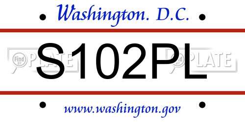 S102PL District Of Columbia License Plate