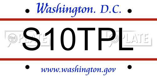 S10TPL District Of Columbia License Plate