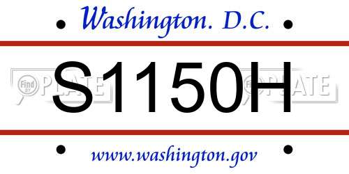 S1150H District Of Columbia License Plate