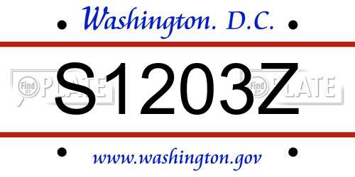 S1203Z District Of Columbia License Plate