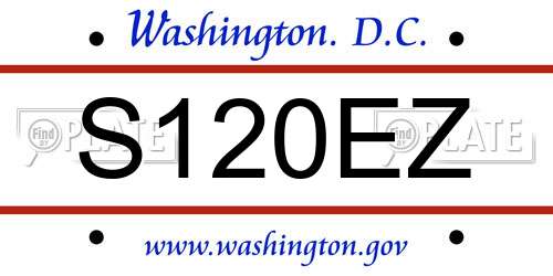 S120EZ District Of Columbia License Plate