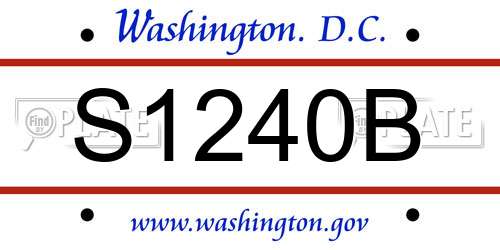 S1240B District Of Columbia License Plate