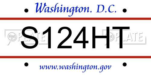 S124HT District Of Columbia License Plate