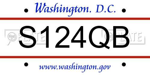 S124QB District Of Columbia License Plate