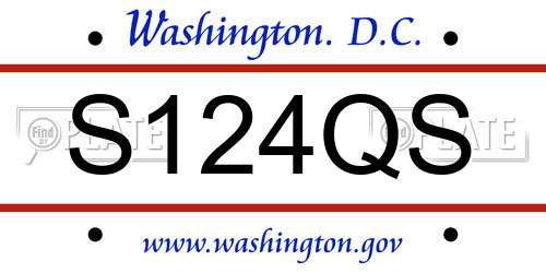 S124QS District Of Columbia License Plate