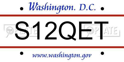 S12QET District Of Columbia License Plate