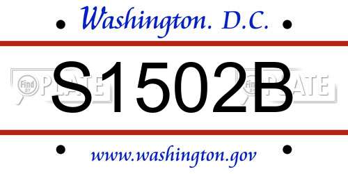 S1502B District Of Columbia License Plate