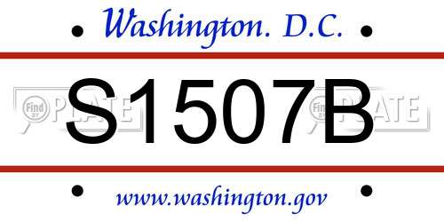 S1507B District Of Columbia License Plate