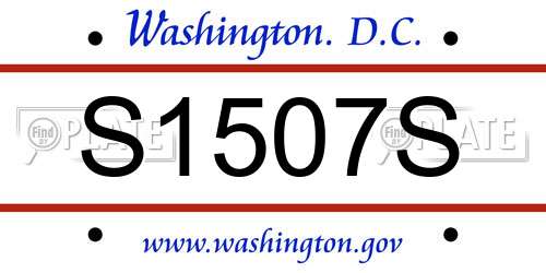S1507S District Of Columbia License Plate