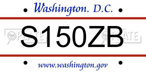 S150ZB District Of Columbia License Plate