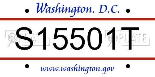 S15501T District Of Columbia License Plate