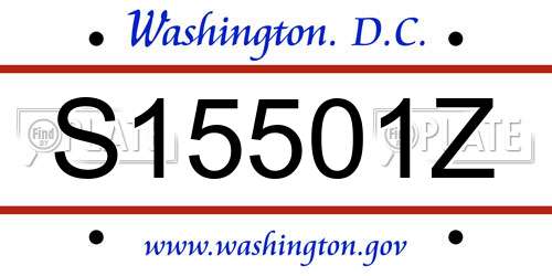 S15501Z District Of Columbia License Plate
