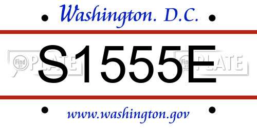 S1555E District Of Columbia License Plate