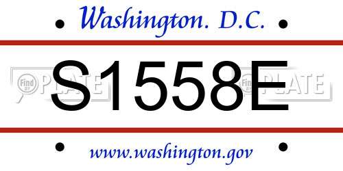 S1558E District Of Columbia License Plate