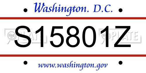 S15801Z District Of Columbia License Plate