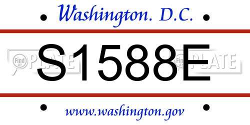 S1588E District Of Columbia License Plate