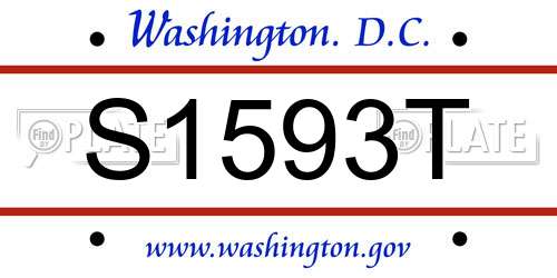 S1593T District Of Columbia License Plate