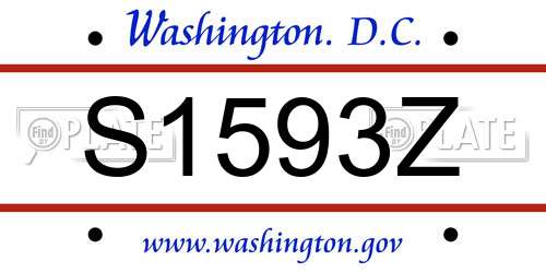S1593Z District Of Columbia License Plate