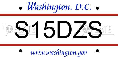 S15DZS District Of Columbia License Plate