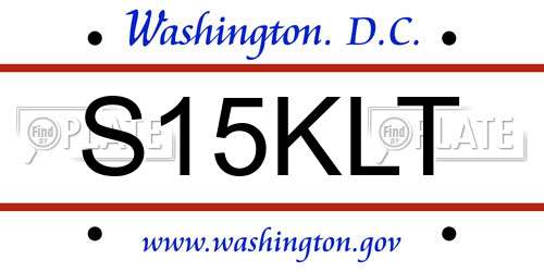 S15KLT District Of Columbia License Plate