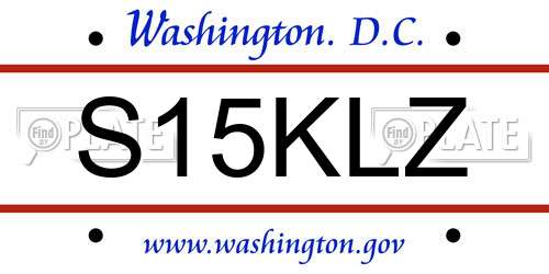 S15KLZ District Of Columbia License Plate